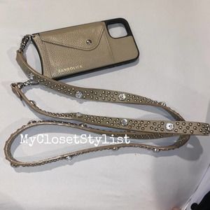 BANDOLIER Crystal Bling Studded Crossbody Leather Strap Case Set! 11 pro